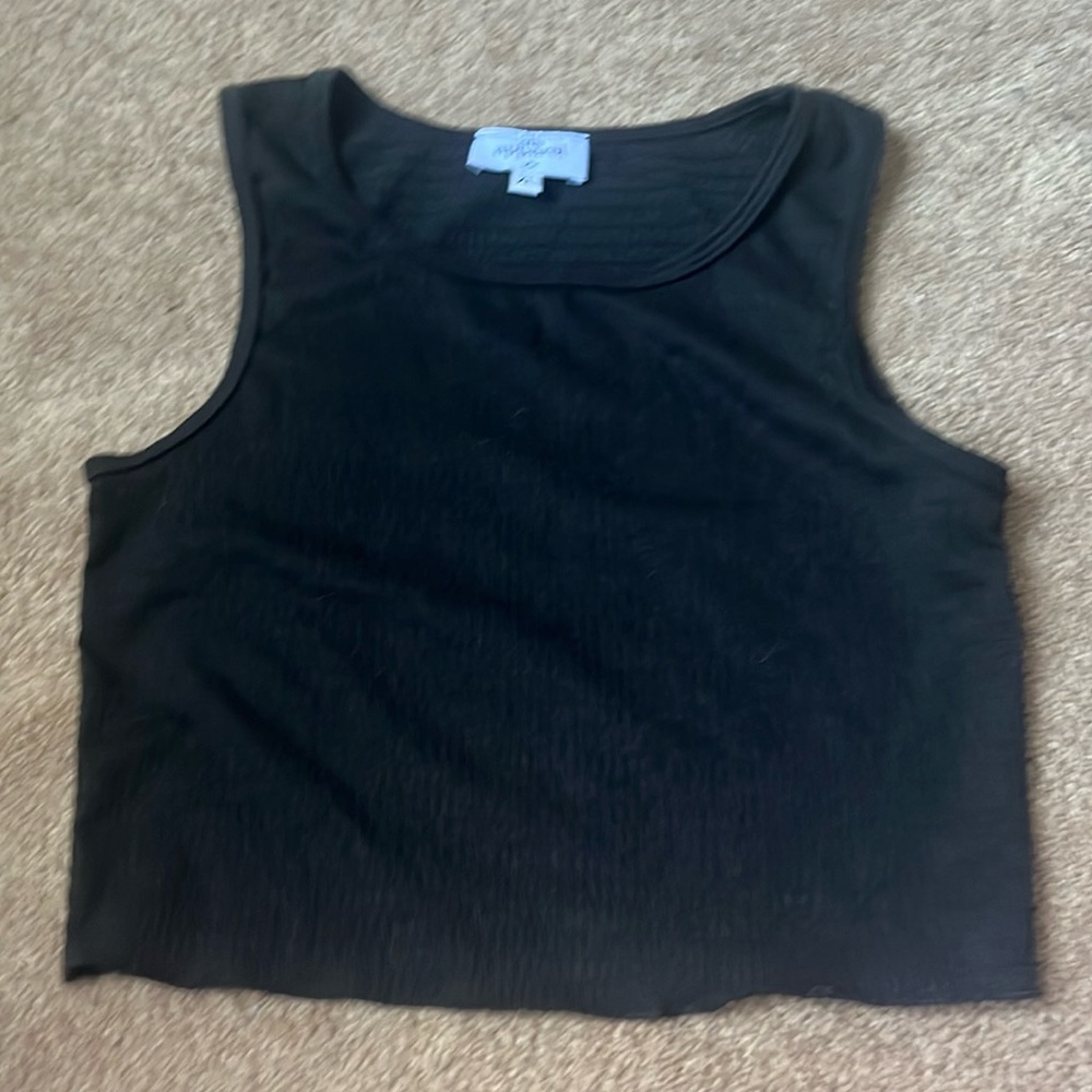 SLS apparel black louse crop tank top